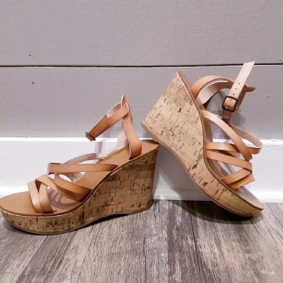 cork strappy sandals